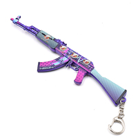 Porte-clés modèle de pistolet jouet en métal en alliage de zinc personnalisé de 18cm de AK-47 Neon Knight