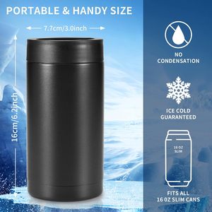 Bouteille isotherme personnalisable avec logo, 4-en-1, en acier inoxydable, 16 oz, pour canettes, bière froide, boissons, fêtes, camping, extérieur - Product Image 4