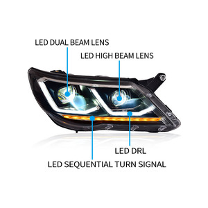 Feux de voiture pour <span class=keywords><strong>Tiguan</strong></span> Projecteur de phare LED Lentille 2009-2012 Animation DRL Signal dynamique Accessoires automobiles - Product Image 6