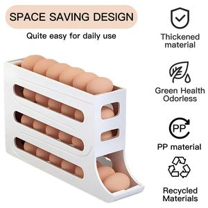 Fridge Pace-Saving 4 Tiers Egg Holder Plastic Roller Egg Container Eggs Dispenser for Refrigerator Cabinet - Product Image 3