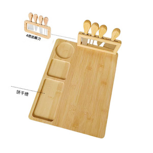 Bamboo <b>Cheese</b> Board With <b>Knife</b> <b>Set</b> Cutting Tray For Serving Food Durable Hand Wash Only - Product Image 4