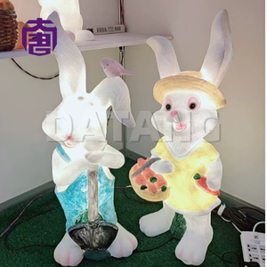 Iluminación LED de Conejo 3D de Fibra de Vidrio Personalizada, Impermeable IP65, Decoración de Año Nuevo para Exteriores, Parques y Patios - Product Image 5