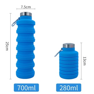 Botella Deportiva Plegable de Silicona de 700 ml, Libre de BPA, con Tapa de Acero Inoxidable, a Prueba de Fugas, para Beber Directamente, Reutilizable y Ligera - Product Image 5