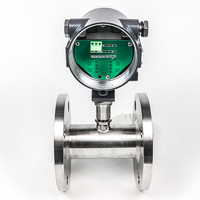Medidor de flujo de turbina de agua hidráulica de combustible diésel Dc24v Rs485 4-20ma pulso sanitario Tri-abrazadera medidor de flujo de turbina para aceite de Gas de leche
