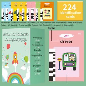 Zhorya Appareil d'apprentissage multilingue 224 images personnalisable pour enfants, machine à cartes flash parlantes en anglais pour enfant - Product Image 4