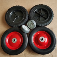 Roues en caoutchouc massif noir industrielles de 6 pouces et 8 pouces avec noyau en PP, roue pivotante pour conteneur à déchets de rue