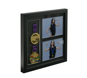 Support de présentation de médailles de marathon - <span class=keywords><strong>Cadre</strong></span> photo en bois mural <span class=keywords><strong>pour</strong></span> l'affichage de médailles sportives - Product Image 3