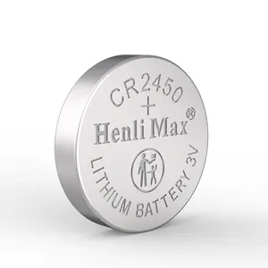 Henli Max CR2450 600mAh 3.0V เซลล์ปุ่มลิเธียมหลักสําหรับป้ายชั้นวางอิเล็กทรอนิกส์และเครื่องมือไฟฟ้าควบคุมระยะไกล