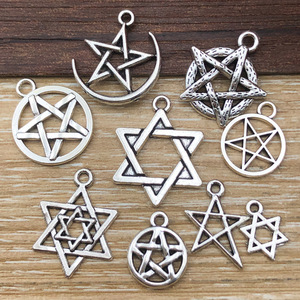 Pendentif étoile rétro artistique à cinq ou six branches, accessoires de bijoux DIY pour colliers, bracelets, composants et apprêts - Product Image 4