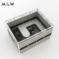 M&W Système d'alimentation électrique américain d'occasion, porte battante en aluminium de 60 mm d'épaisseur, poste de travail individuel pour bureau privé