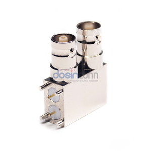 75 Ohm Coaxial Connector BNC Right Angle Female Pin Panel Mount Through Hole - Product Image 3