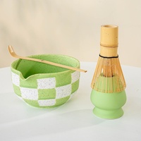 Kingze Ensemble de porte-fouet en céramique écologique de style japonais avec bec verseur