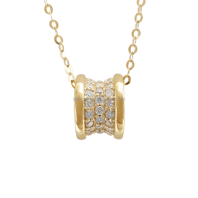 18k AU750 Pedant Gold Necklace Lab Grown Diamond Necklace Fine Jewelry Women Gift Pure Gold Jewelry