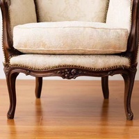 Fauteuil de salon en bois massif de style campagnard américain, sculpté rétro, avec dossier, directement de l'usine