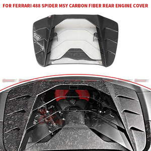 Good Quality Dry Carbon Fiber Upgrade to MSY Style Rear <b>Engine</b> Cover <b>Hood</b> for Ferrari 488 GTB - Product Image 4
