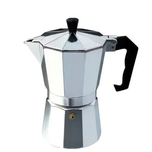 Bestseller klassischer italienischer Stil 3-Espressotassen Moka-Topf Herdplatte Espressokaffeemaschine