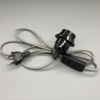 Cable de Luz Textil Trenzado Rojo Retro con Enchufe E27 y Interruptor en Línea con Enchufe Europeo, Kit de Cableado para Lámpara Colgante Decorativa para el Hogar