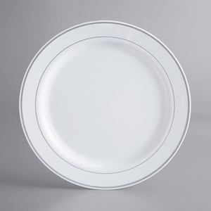Platos Para Fiestas De Plastico Platos Para Servir Desayuno, 10 "Custom White Melamine Rose Gold Charger Plates Plastic - Product Image 4