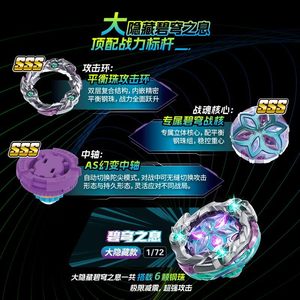 CHXU Auldey Hurricane Souls Trottola Giocattolo Nuova Versione Spin Power Breath of Azure Sky Serie Competitiva Blind Box 3 per Ragazzi - Product Image 4