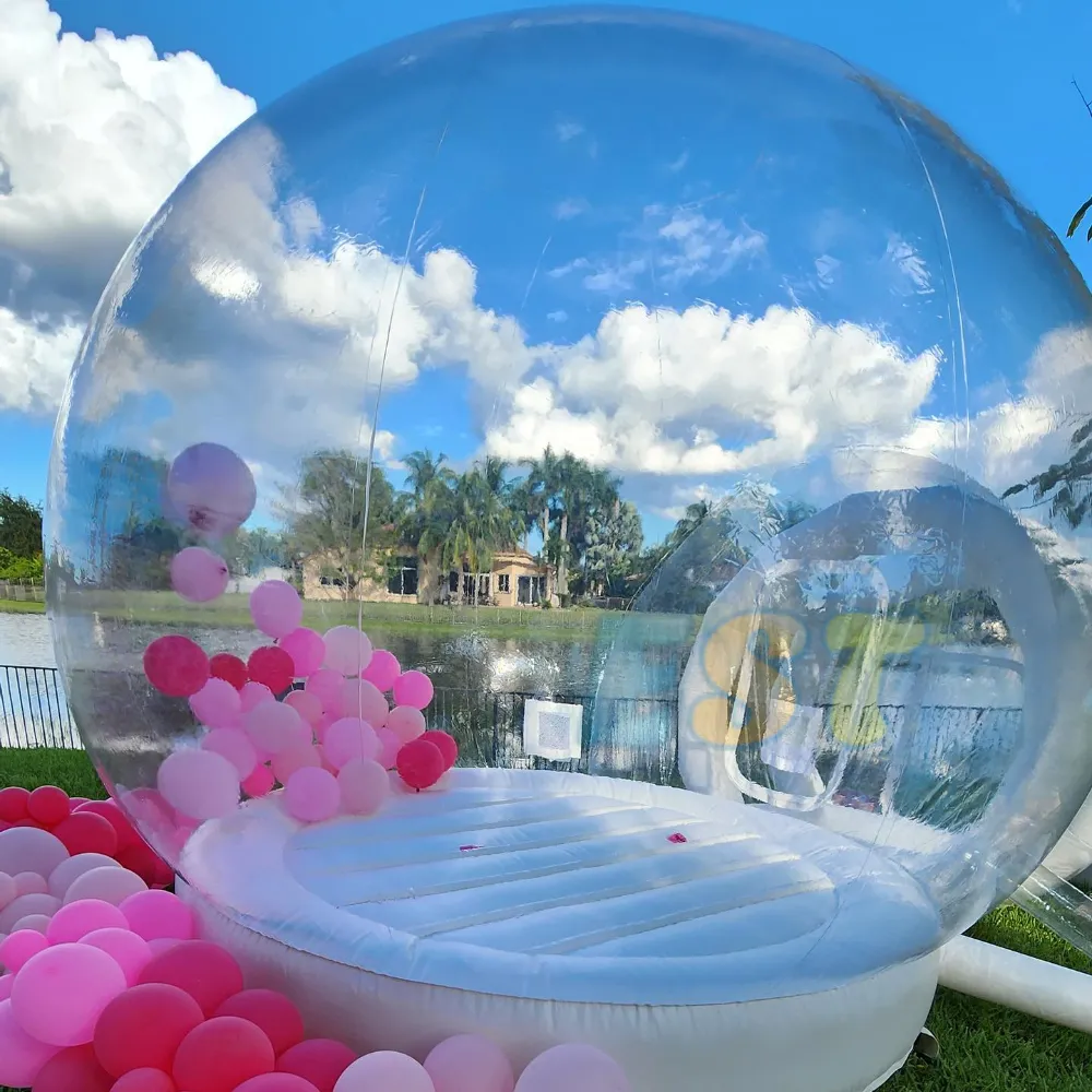 Rental Best Sale Balloons Bubble Jumping Bubble Tent Transparent Bouncy House Inflatable Bubble House With Bouncy Bottom