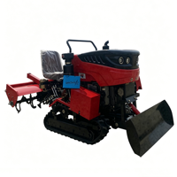 Tractor Agrícola de Orugas de 35HP con Soporte para Implementos Personalizados: Cuchilla Topadora, Arado Doble y Surcador para Trabajo Agrícola
