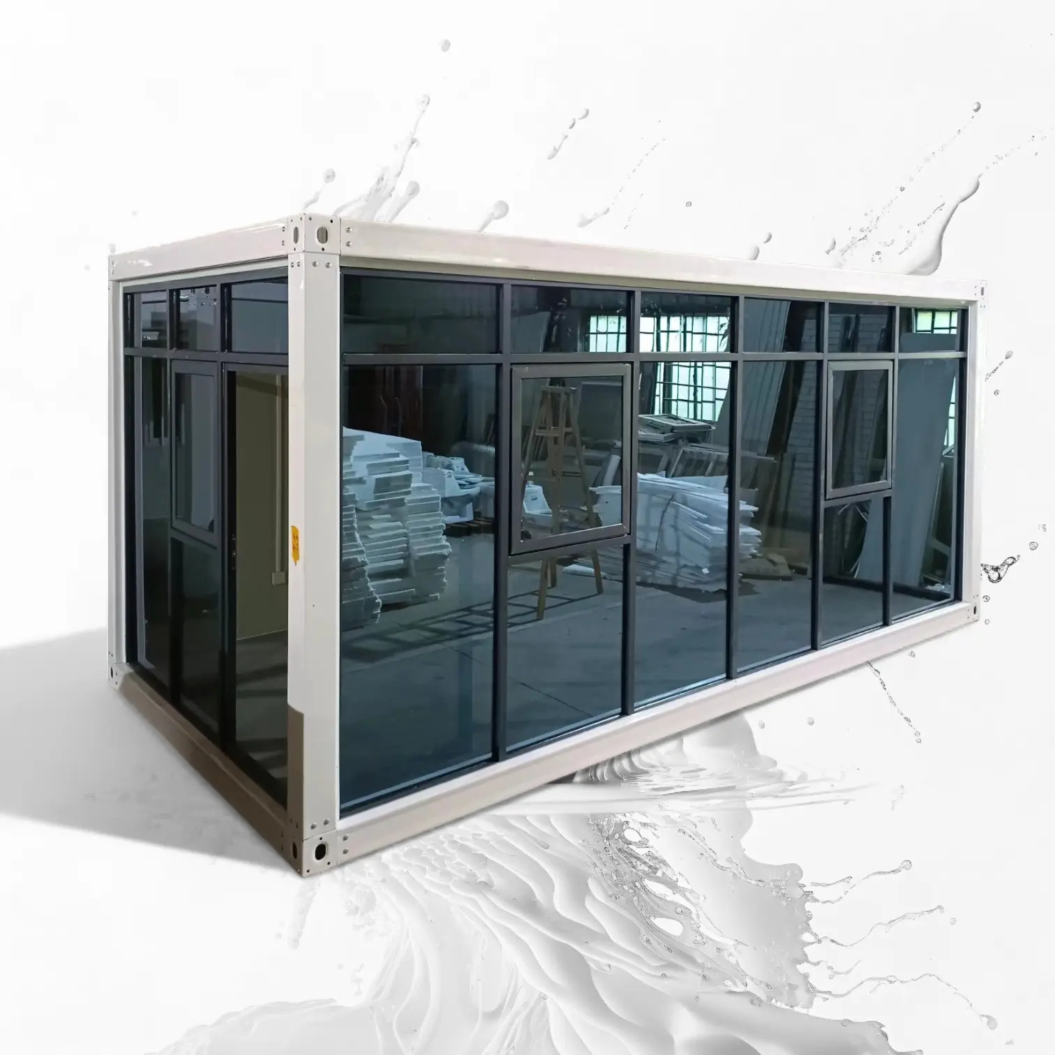quick assemble glass wall container office sense of advanced detachable prefabricated container house ready to live and work