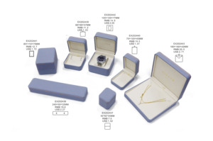 Caja de paquete de joyería de regalo azul Caja de collar de cuero fino personalizada Caja de joyería de embalaje - Product Image 4