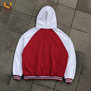 เสื้อฮู้ดดี้ทรงบ็อกซี่ผ้าฝ้าย 400 กรัม แบบซิป แต่งคริสตัล ทรงโอเวอร์ไซส์สำหรับผู้ชาย แบบครอป ล้างสีเอซิด สไตล์ดิสเทรส - Product Image 2