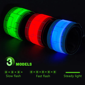 Tùy chỉnh phát sáng trong ánh sáng tối lên Snap ban nhạc chạy an toàn cảnh báo phản quang sạc <span class=keywords><strong>LED</strong></span> Slap Vòng đeo tay - Product Image 5