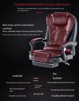 Nouveau produit : Fauteuil de bureau pivotant ergonomique en cuir, inclinable, avec fonction massage, pour le travail et la détente à domicile, avec repose-pieds intégré.