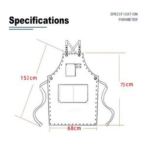 Tablier de cuisine en coton épais, imperméable et anti-taches, personnalisable avec logo, pour la vente en gros transfrontalière - Product Image 4