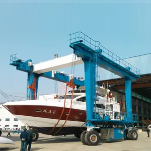 Customized 100 Ton 150 Ton 200t Boat Hoist 400t Boat Marine Mobile Travel Lift Boat Handling Crane