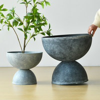 Cornucopia Pot de fleurs et de plantes sur pied, détachable, rétro, grand, respirant, pour la maison et le salon, Ornement Tortue du Paradis