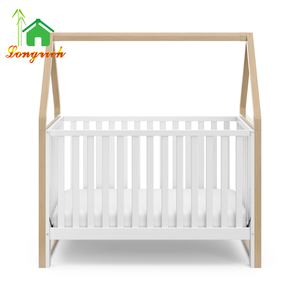 Cuna convertible <span class=keywords><strong>5</strong></span> en <span class=keywords><strong>1</strong></span>, juego de cama de madera para cuna de bebé, camas de estilo tradicional para niños pequeños, Marco para cuna de bebé, colchón de uso múltiple - Product Image 4