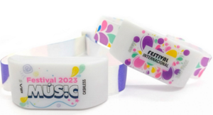 커스텀 로고 액티브 뮤직 점멸 글로우 화이트 LED 플라스틱 손목 밴드 승화 RFID LED 팔찌 - Product Image 5