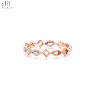 Wholesale New Collection Hand <b>Crafted</b> Fine Jewelry 18K Rose Gold Natural Diamond Stackable <b>Ring</b> Gift For Women Everyday Wear - Product Image 2