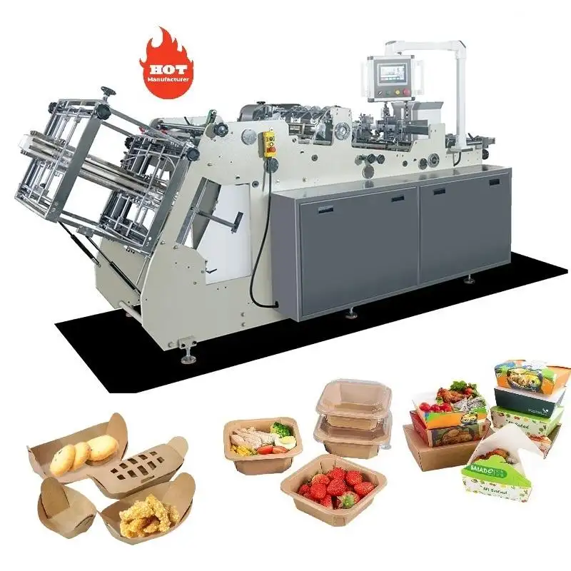 व्यावसायिक विचारों के लिए फास्ट फूड पिज्जा बॉक्स बनाने की मशीन पेपर प्रिंटर कार्टन पैकेजिंग बर्गर बॉक्स मशीन
