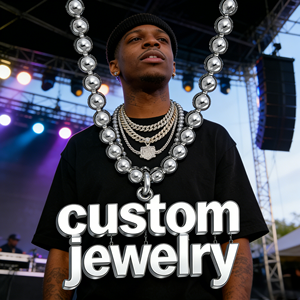Collana con Catena a Sfera in Acciaio Inossidabile Placcato Oro Personalizzata Hip Hop con Ciondolo, Accessori Streetwear per Uomo, Gioielli per Rapper - Product Image 1