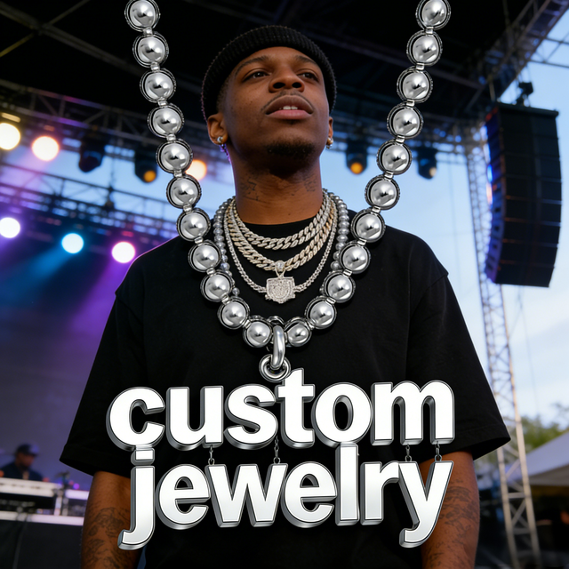 Custom Hip Hop Gold Plated Stainless Steel Ball Chain Necklace with Pendant Streetwear Accessories for Men Rapper Jewelry Making