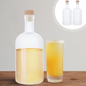 Bouteille en verre borosilicate givré transparent 1000 ml, bouteille vide pour vodka avec bouchons en forme de T, qualité alimentaire - Product Image 3