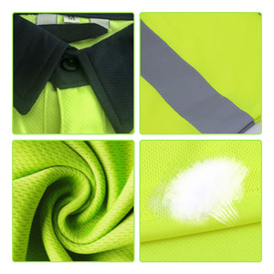 Polo Estive ad Alta Visibilità e Asciugatura Rapida con Strisce Riflettenti, Magliette da <span class=keywords><strong>Lavoro</strong></span> di Sicurezza a Manica Corta e <span class=keywords><strong>Pantaloni</strong></span> da <span class=keywords><strong>Lavoro</strong></span> per l'Edilizia - Product Image 3