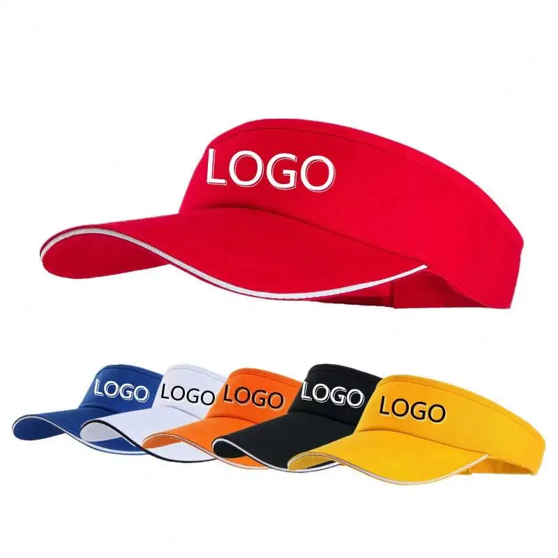 Gorra DE TENIS ajustable al por mayor con logotipo personalizado gorras de tenis personalizadas gorra de sol sombrero de visera para mujer sombrero de paja con visera