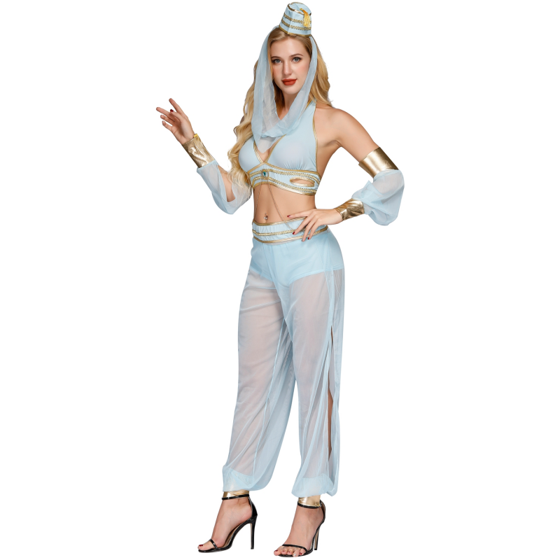 Astage Girls Genie Costume - Arabian Princess Belly Dance Outfit With Accessories | Halloween & Dress-Up Costume Set