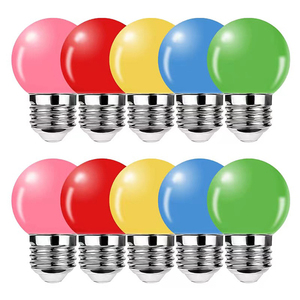 Luces Decorativas de Interior de Colores 3W 5W 7W <span class=keywords><strong>G45</strong></span> A60 <span class=keywords><strong>E27</strong></span> B22/E26 Azul Amarillo Verde C7 Color SMD 2835 Chip LED 450lm Bombilla de Filamento - Product Image 6