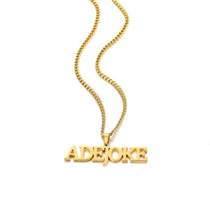 Collar con Nombre Personalizado, <span class=keywords><strong>Joyería</strong></span> de Acero Inoxidable Chapada en Oro con Placa de Nombre <span class=keywords><strong>para</strong></span> Hombres y Mujeres, Collares con Cadena Cubana - Product Image 3