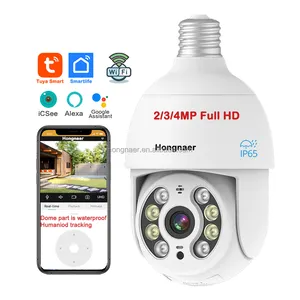 Lâmpada de segurança para câmera externa 1080P 3MP 4MP CCTV sem fio sem fio iCSee Tuya Smart Surveillance PTZ lâmpada 360 WiFi