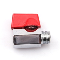 Robinet à bille miniature 1/4" NPT en laiton et acier inoxydable, avec isolation à passage complet et finition chromée poli miroir