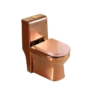 Bathroom ceramic rose golden sanitary wares one piece rose gold toilet wc