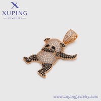 X000799289 Bijoux Xuping Pendentif Panda pour Homme en Cuivre Plaqué Or 18K, Style Rapper Hip Hop Punk Iced Out