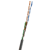 Venta de fábrica Cat5 Cat5e LAN Cable UTP 24AWG PVC chaqueta interior PE chaqueta exterior negro HSYY5 Cable de red 305M